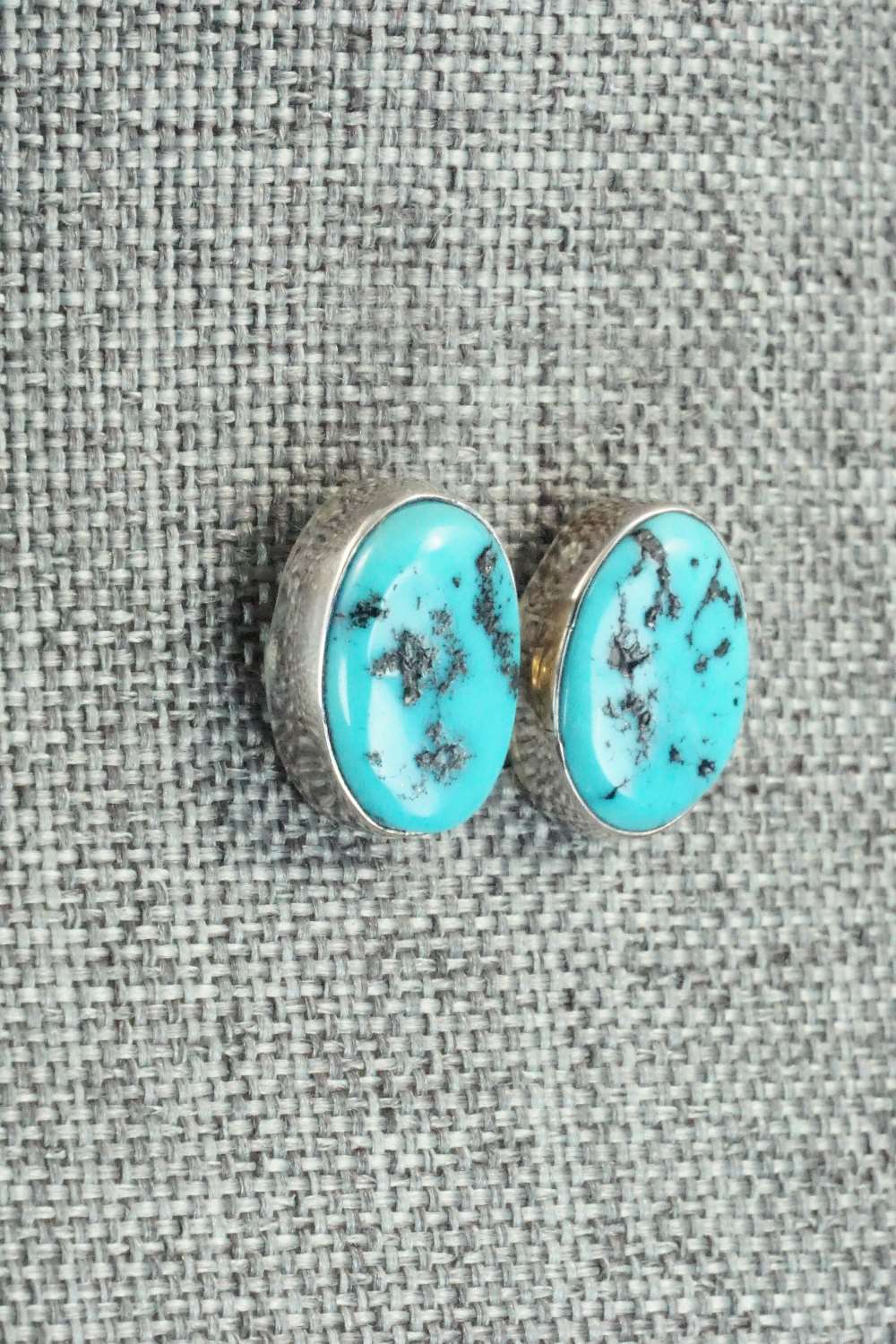 Turquoise and Sterling Silver Earrings - Navajo