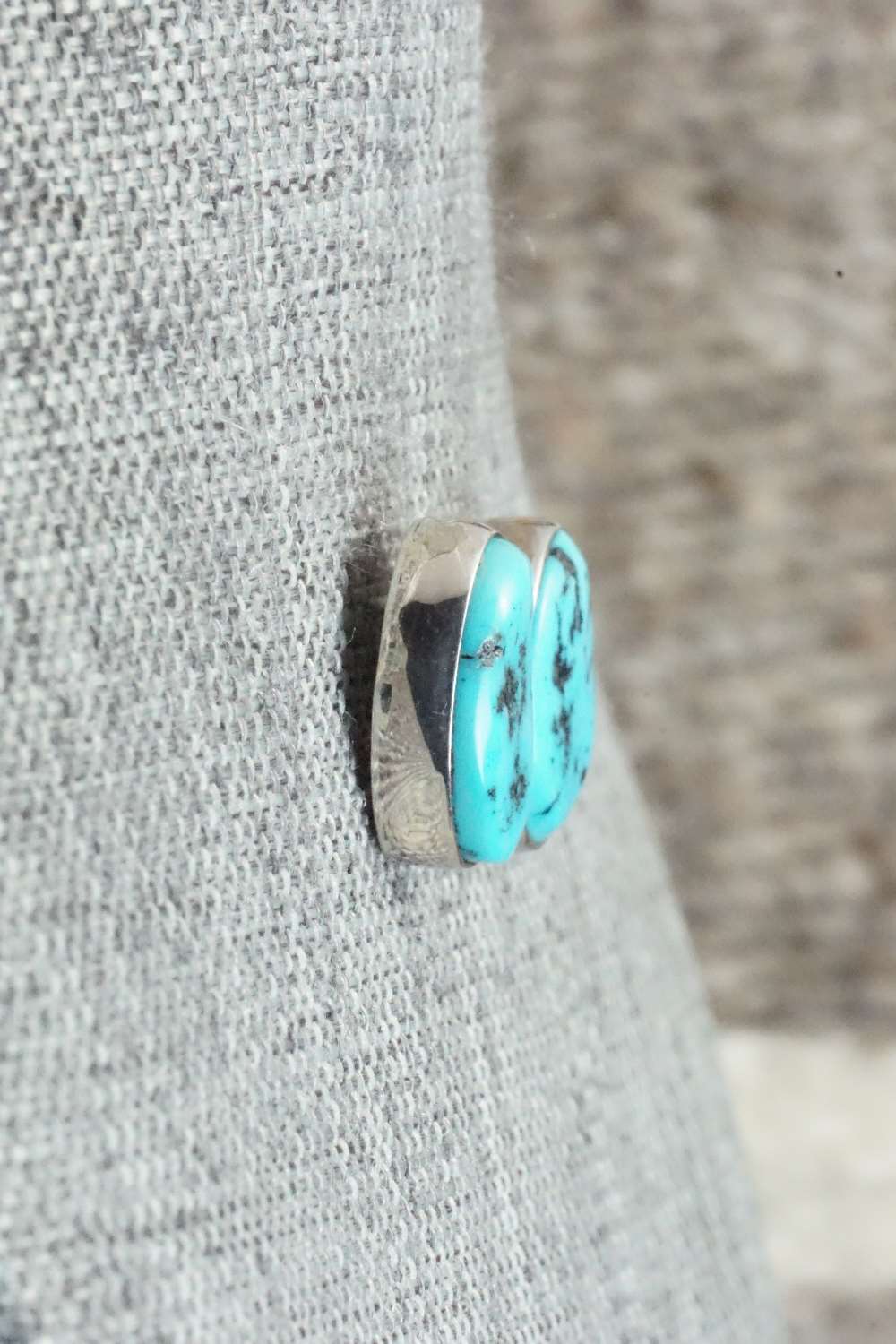 Turquoise and Sterling Silver Earrings - Navajo