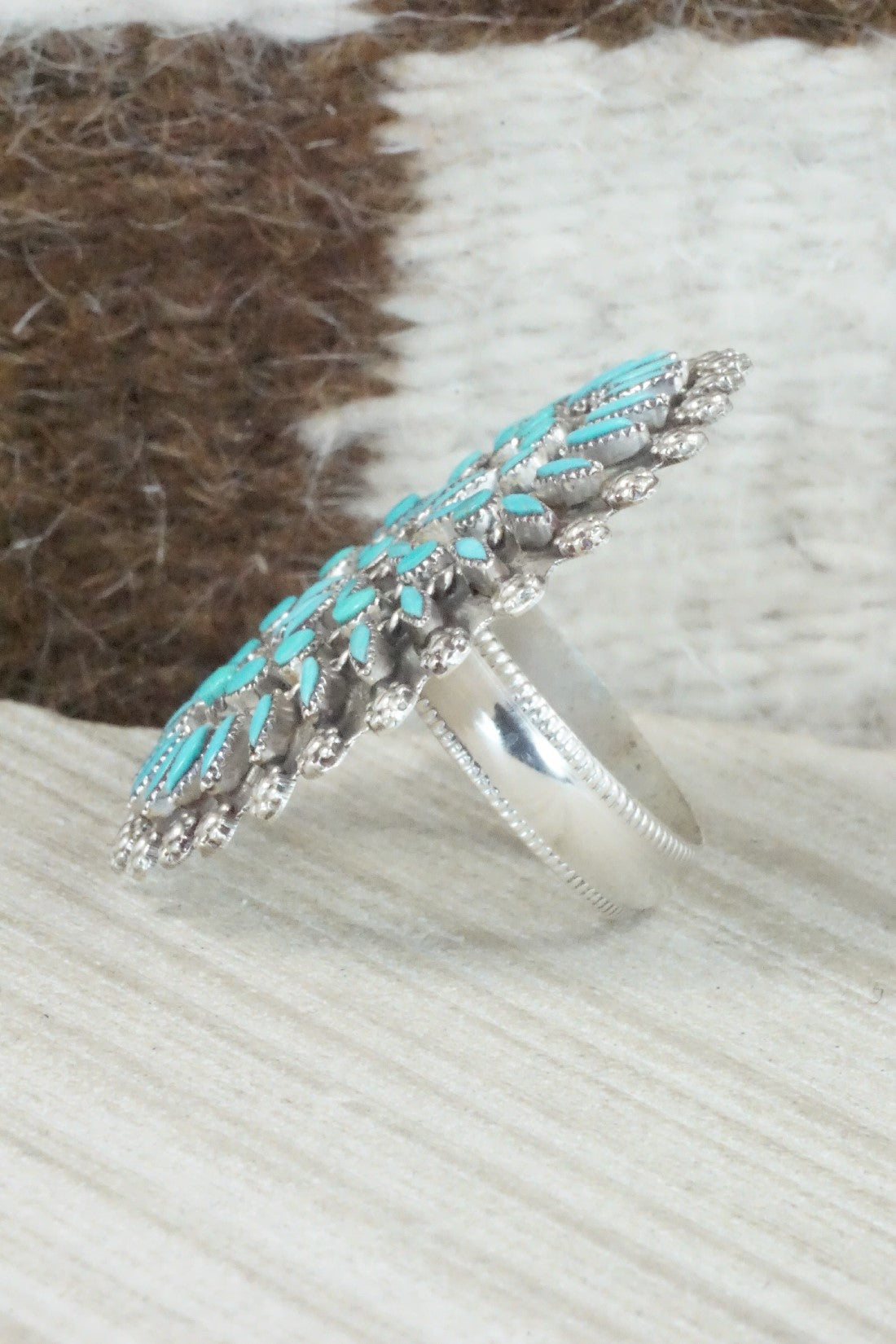 Turquoise & Sterling Silver Ring - Merlinda Chavez - Size 10
