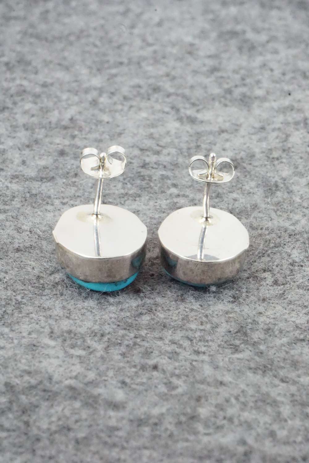 Turquoise and Sterling Silver Earrings - Navajo
