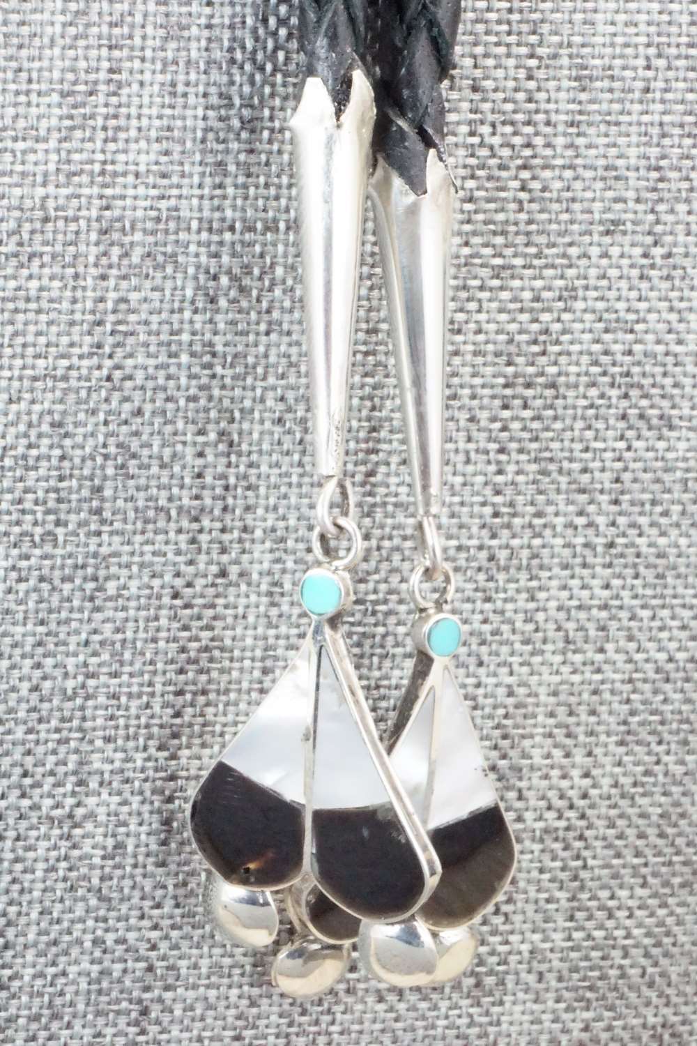 Mother of Pearl & Sterling Silver Inlay Bolo Tie - Pauline Lonjose