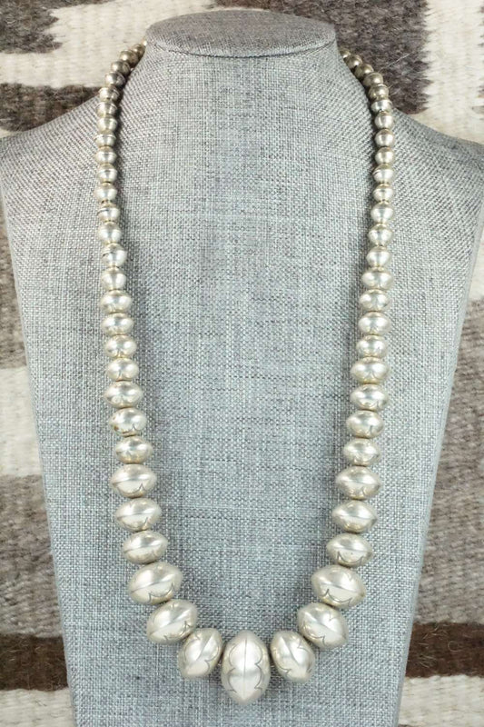 Sterling Silver Navajo Pearl Necklace - Navajo