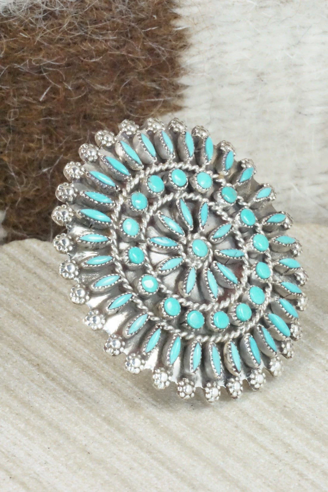Turquoise & Sterling Silver Ring - Merlinda Chavez - Size 10
