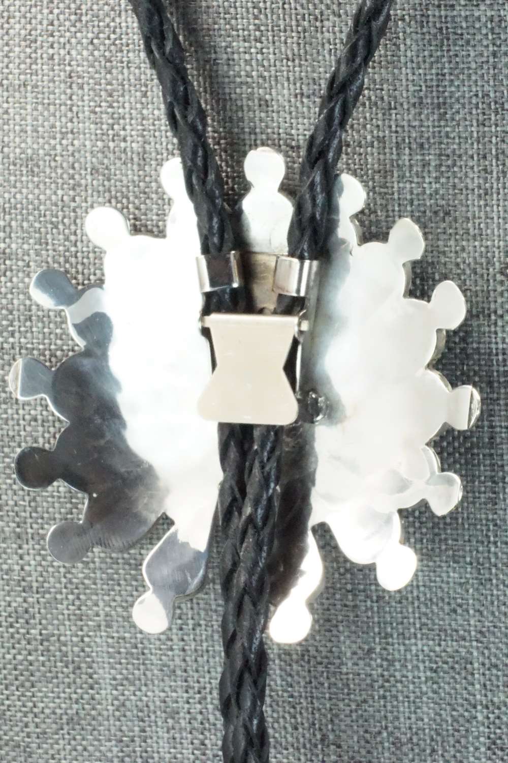 Mother of Pearl & Sterling Silver Inlay Bolo Tie - Pauline Lonjose