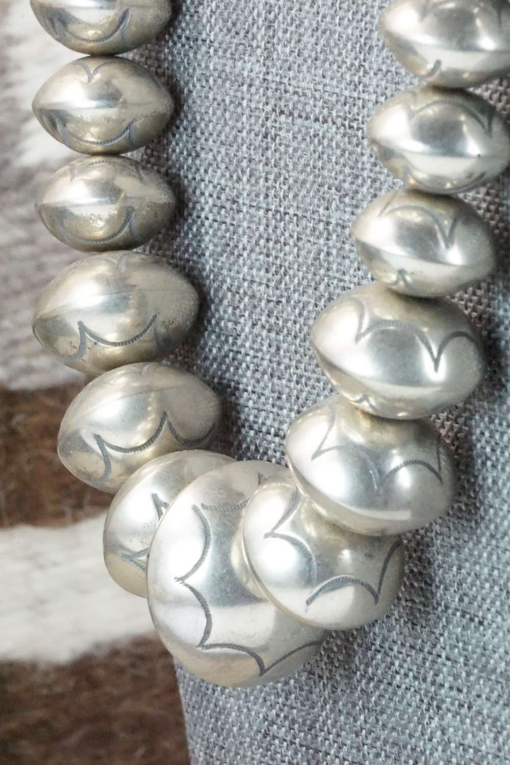 Sterling Silver Navajo Pearl Necklace - Navajo