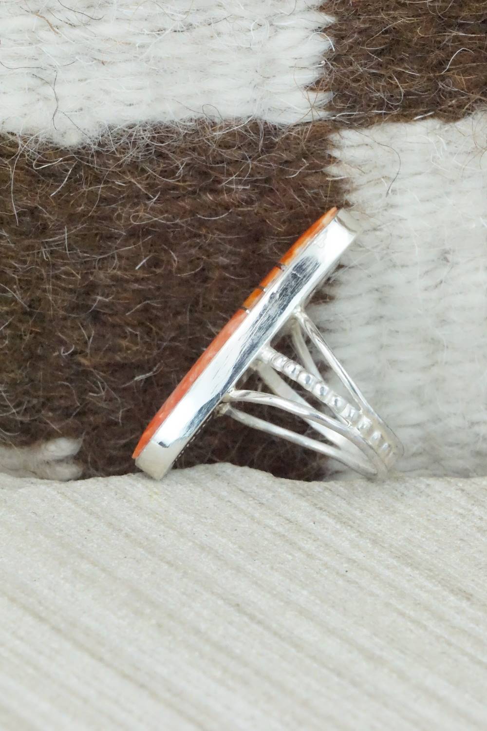 Spiny Oyster & Sterling Silver Ring - Harold Smith - Size 6