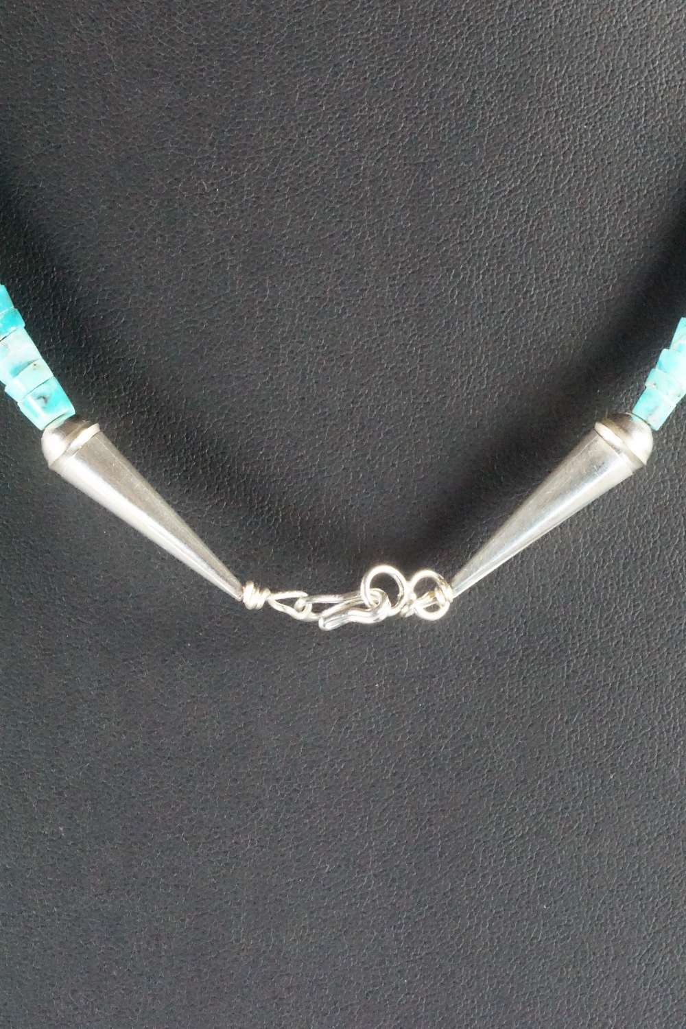 Turquoise, Spiny Oyster & Sterling Silver Necklace - Lupe Lovato