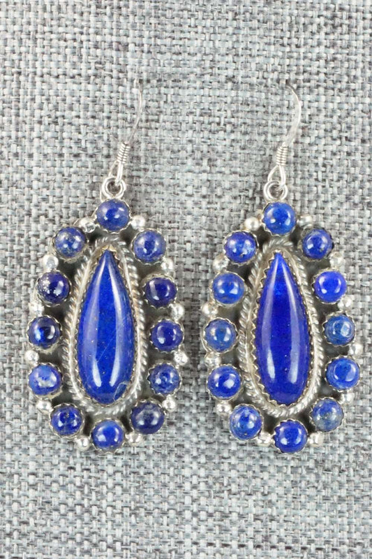 Lapis and Sterling Silver Earrings - Navajo