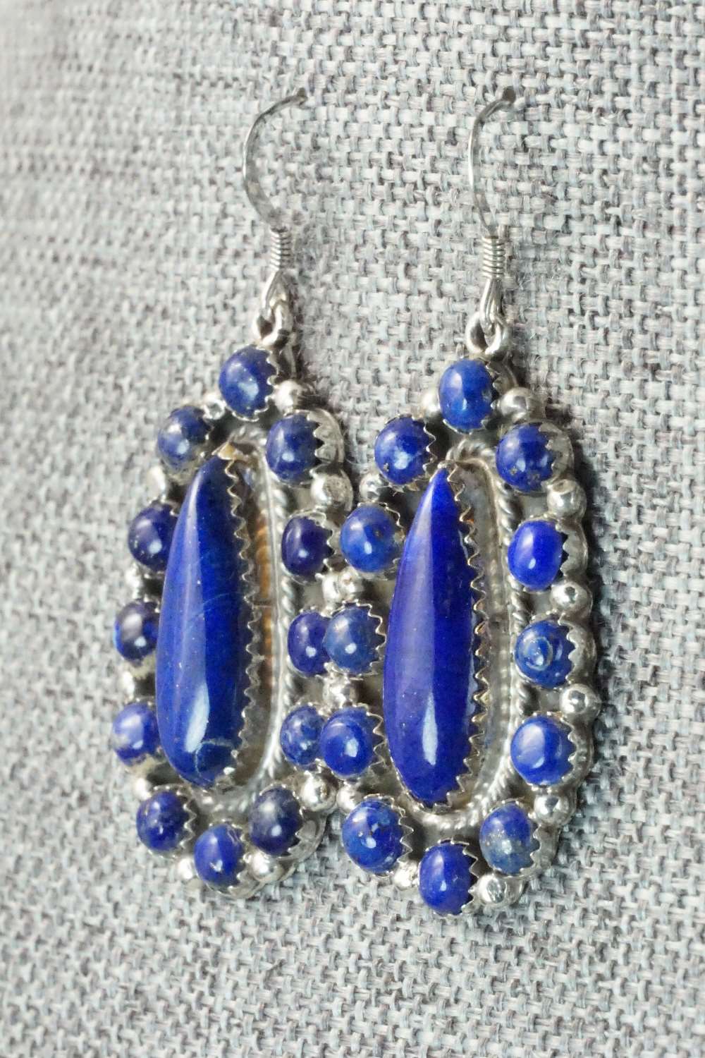Lapis and Sterling Silver Earrings - Navajo