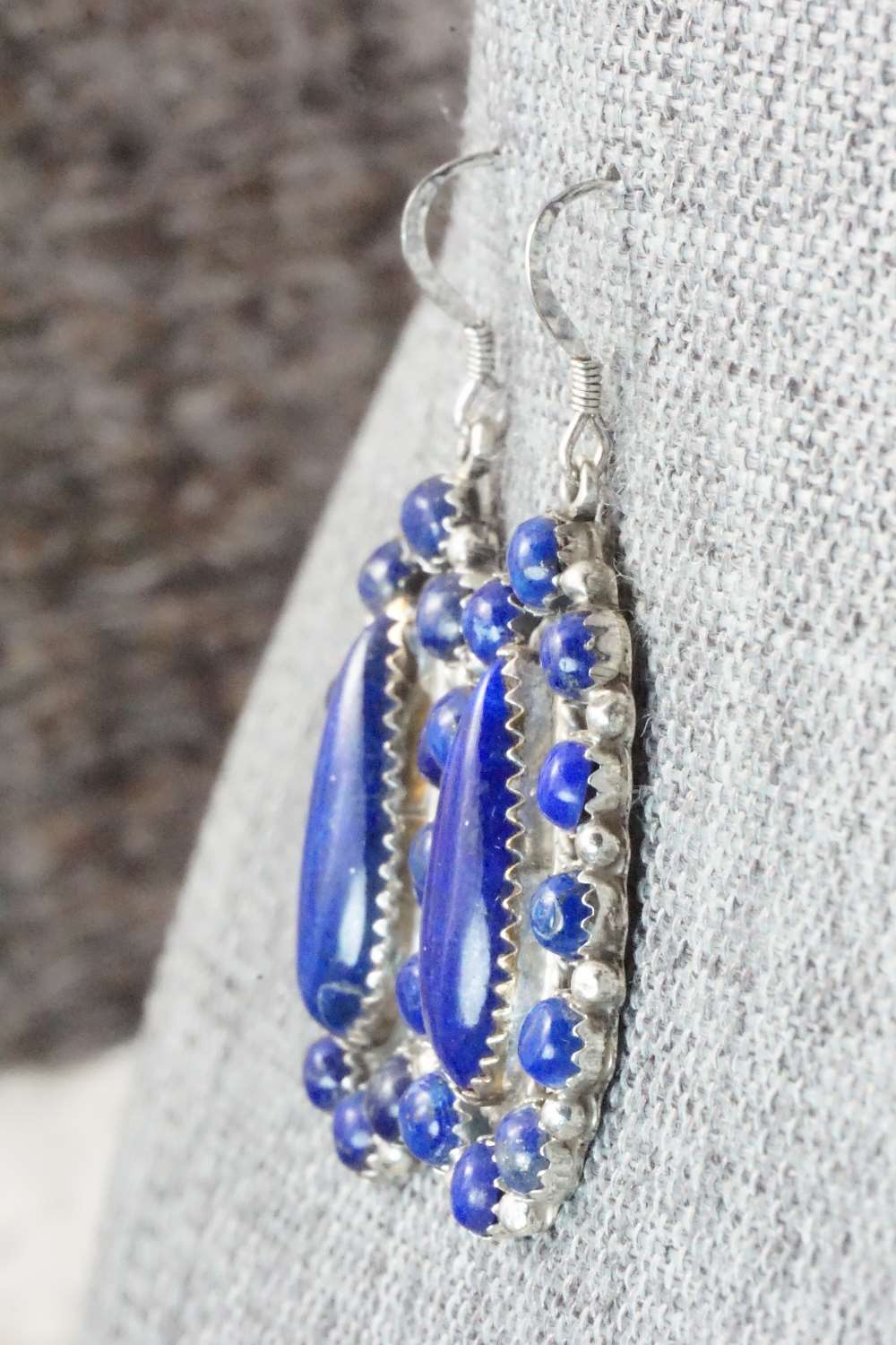 Lapis and Sterling Silver Earrings - Navajo