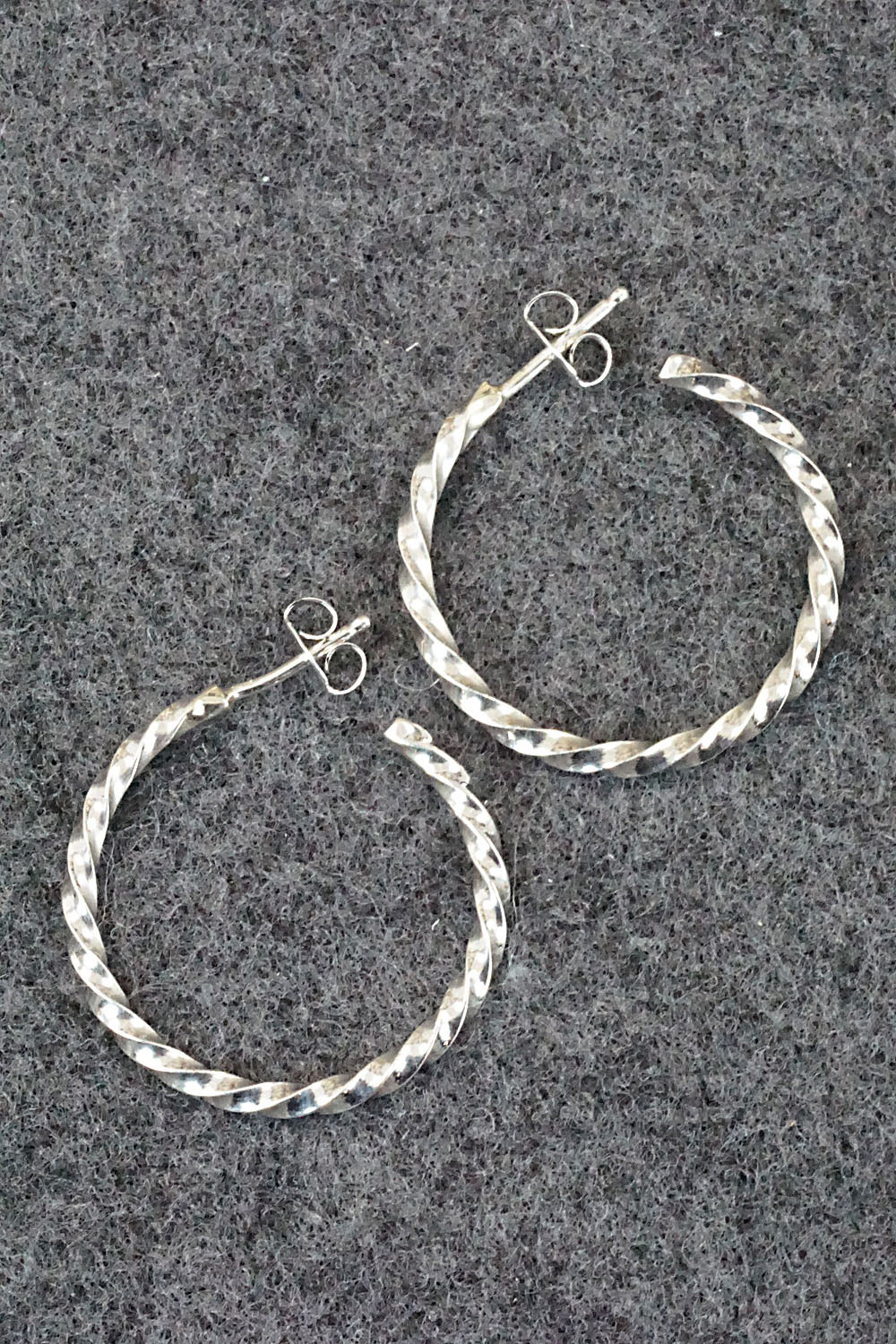 Sterling Silver Hoop Earrings - Elaine Tahe