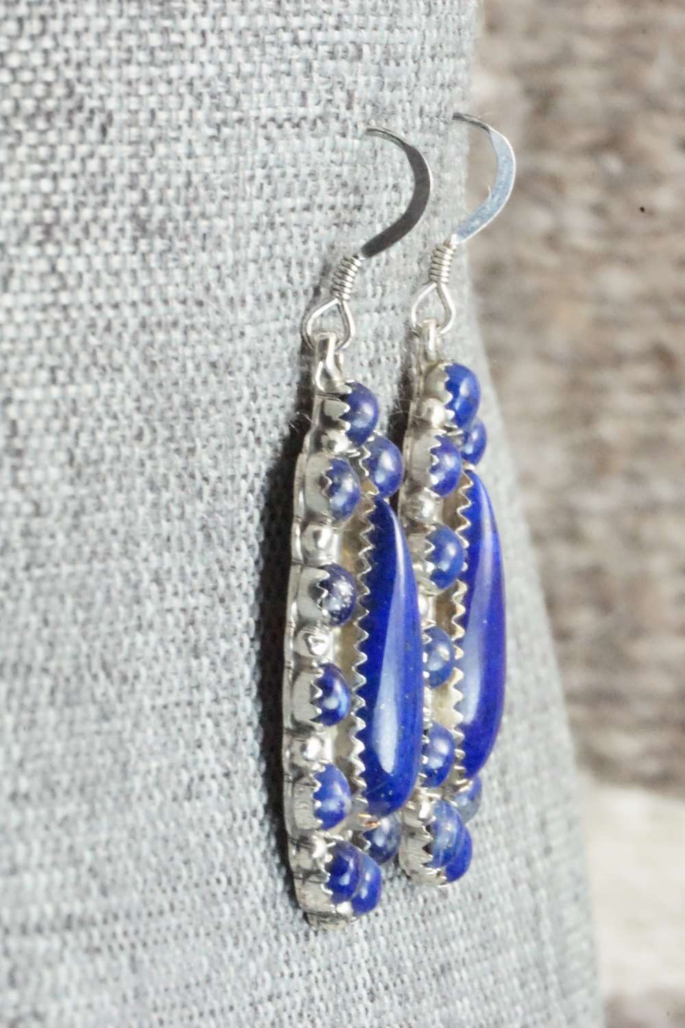 Lapis and Sterling Silver Earrings - Navajo