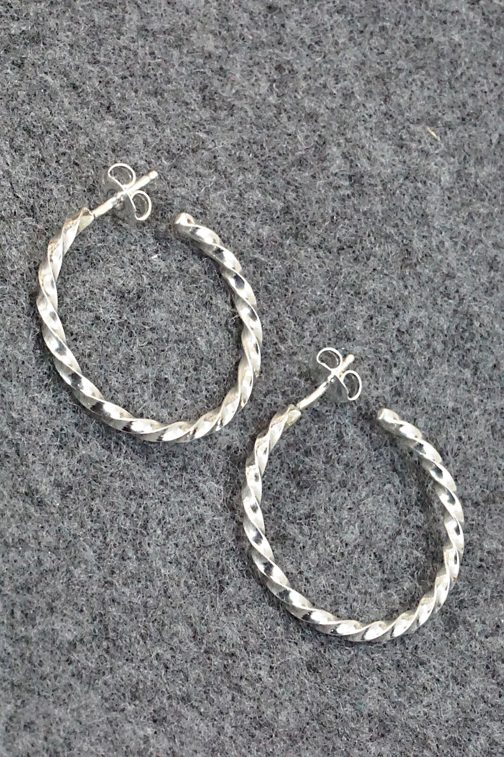Sterling Silver Hoop Earrings - Elaine Tahe