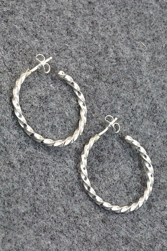 Sterling Silver Hoop Earrings - Elaine Tahe