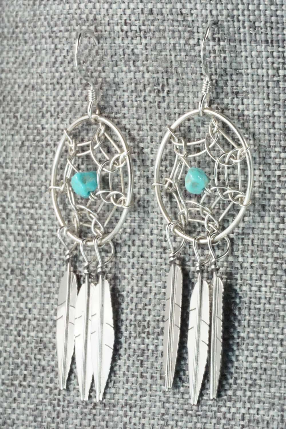 Turquoise & Sterling Silver Earrings - Lorenzo Arviso Jr.