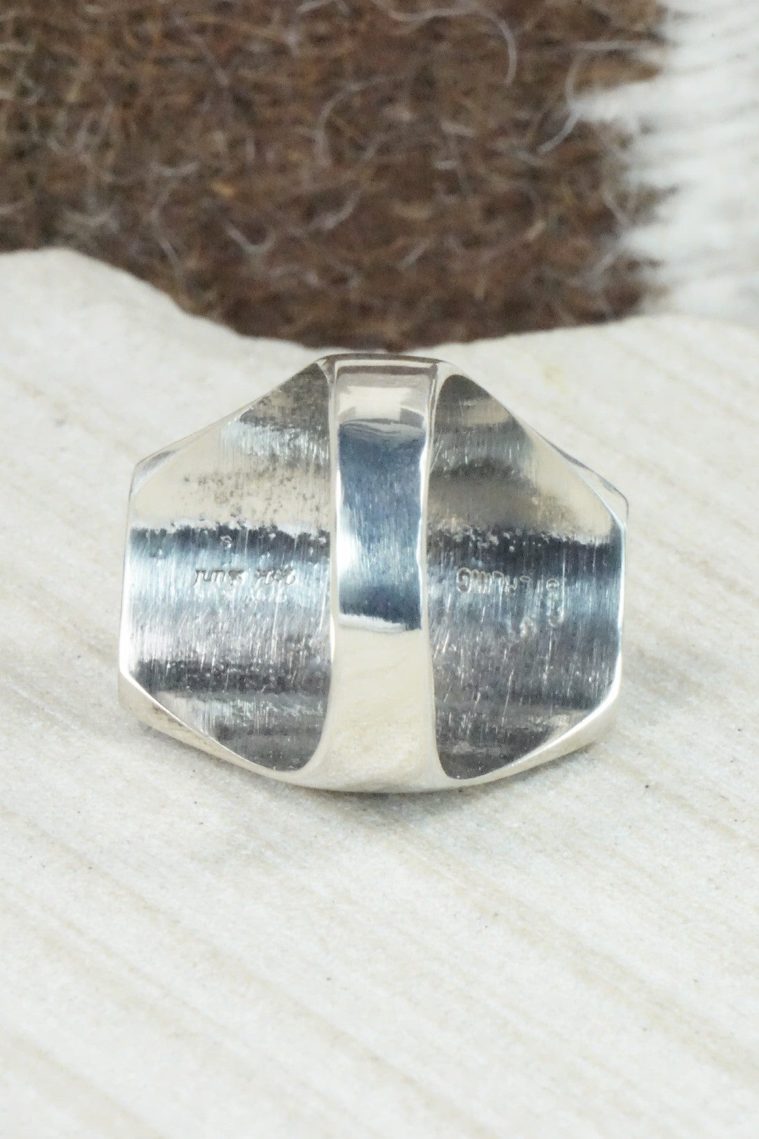 Multi Stone & Sterling Silver Ring - Herbert Kallestewa - Size 11.75