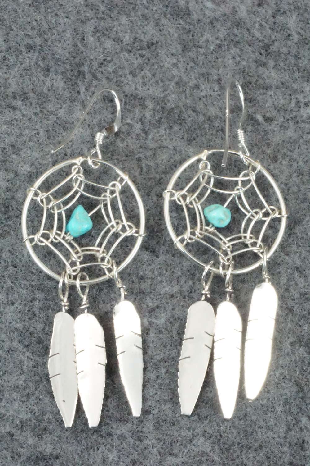 Turquoise & Sterling Silver Earrings - Lorenzo Arviso Jr.