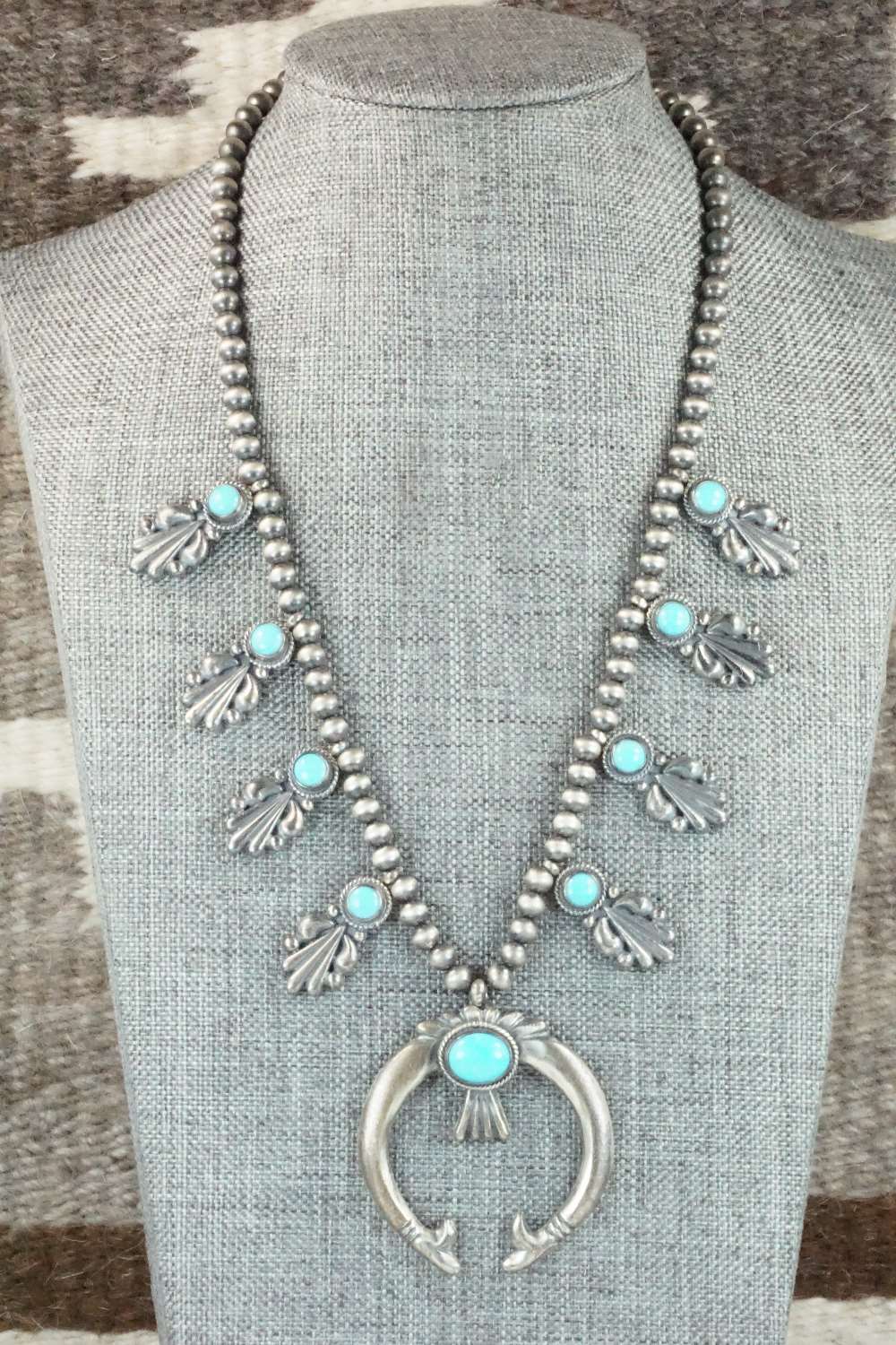 Turquoise & Sterling Silver Squash Blossom - Bobby Platero