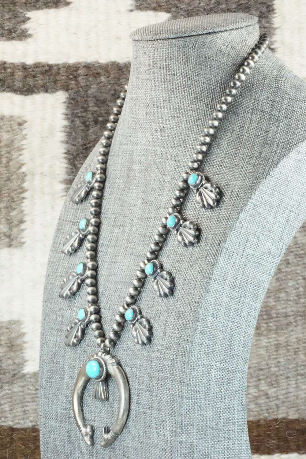 Turquoise & Sterling Silver Squash Blossom - Bobby Platero