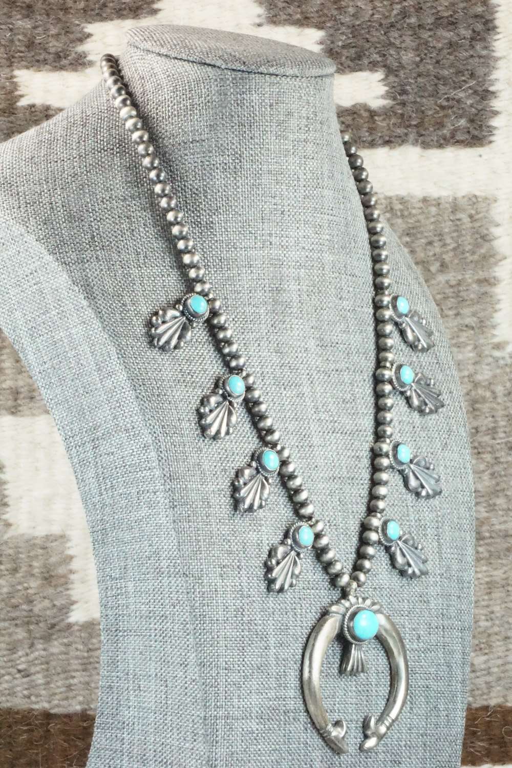 Turquoise & Sterling Silver Squash Blossom - Bobby Platero