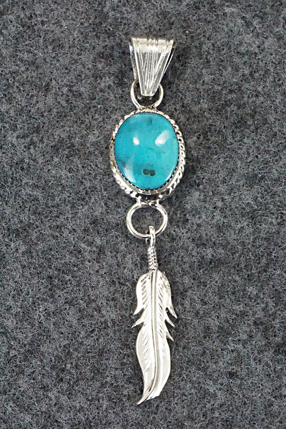 Turquoise & Sterling Silver Pendant - Gregg Yazzie