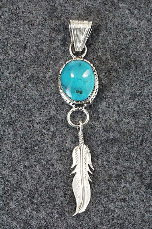 Turquoise & Sterling Silver Pendant - Gregg Yazzie