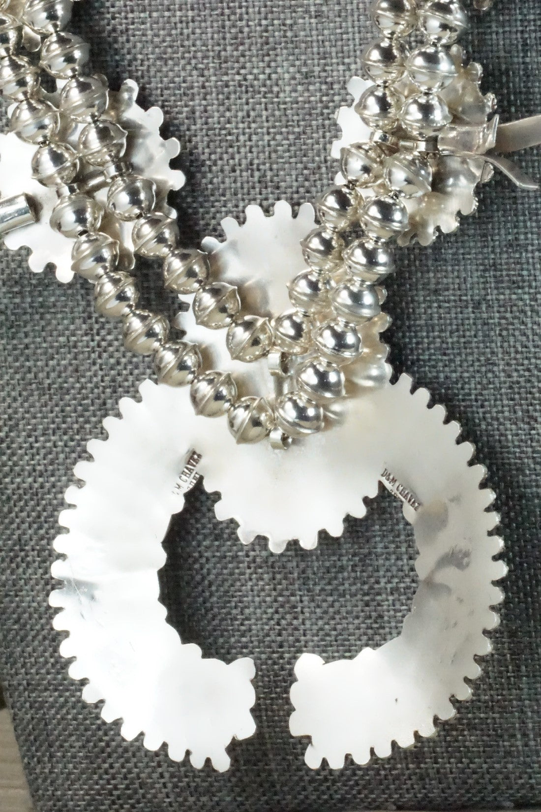 Turquoise & Sterling Silver Squash Blossom Necklace & Earrings - Merlinda Chavez