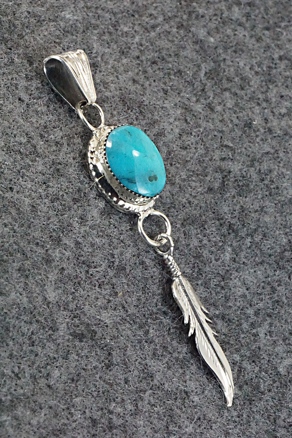 Turquoise & Sterling Silver Pendant - Gregg Yazzie
