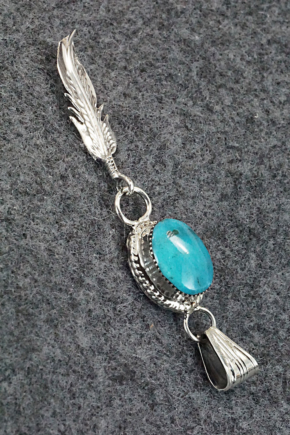 Turquoise & Sterling Silver Pendant - Gregg Yazzie