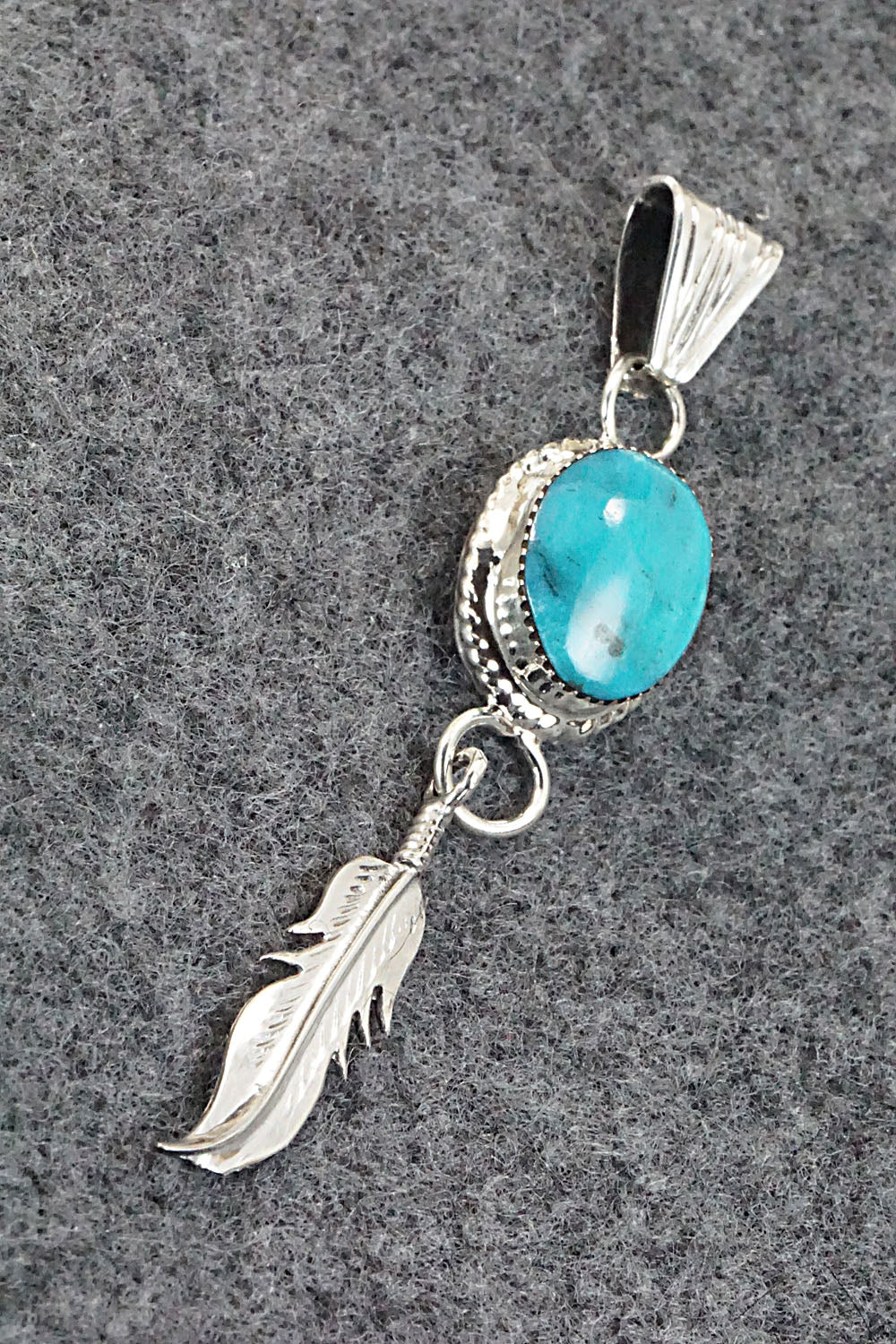 Turquoise & Sterling Silver Pendant - Gregg Yazzie