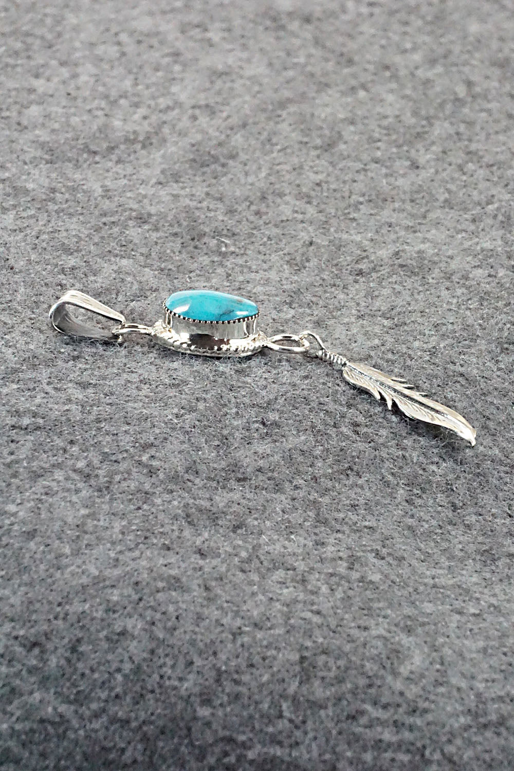 Turquoise & Sterling Silver Pendant - Gregg Yazzie
