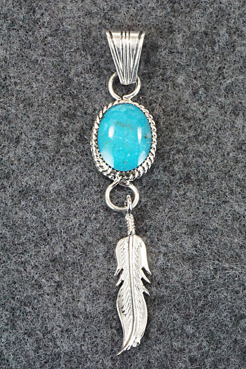 Turquoise & Sterling Silver Pendant - Gregg Yazzie