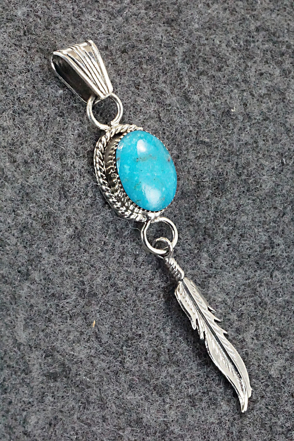 Turquoise & Sterling Silver Pendant - Gregg Yazzie