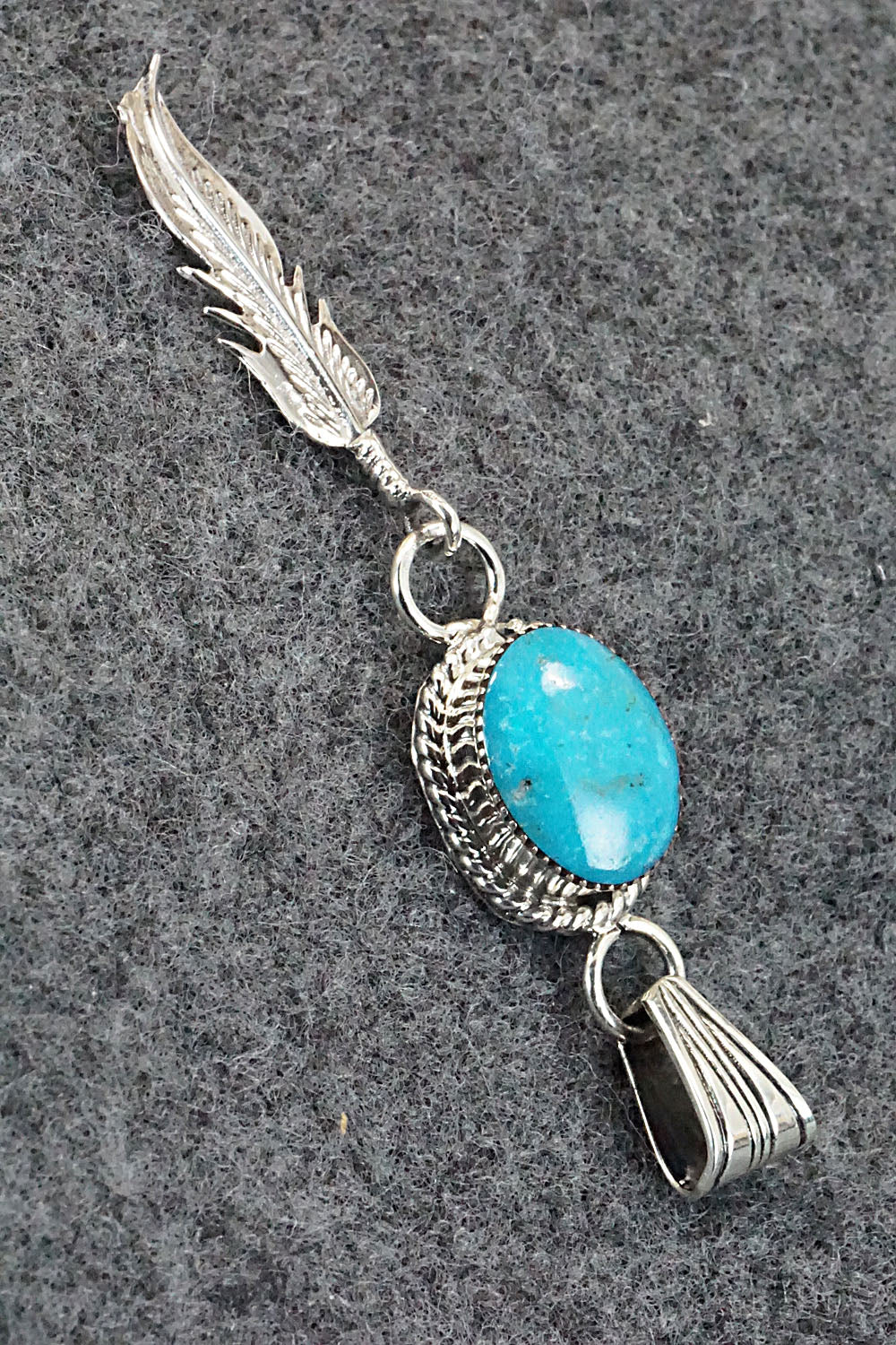 Turquoise & Sterling Silver Pendant - Gregg Yazzie