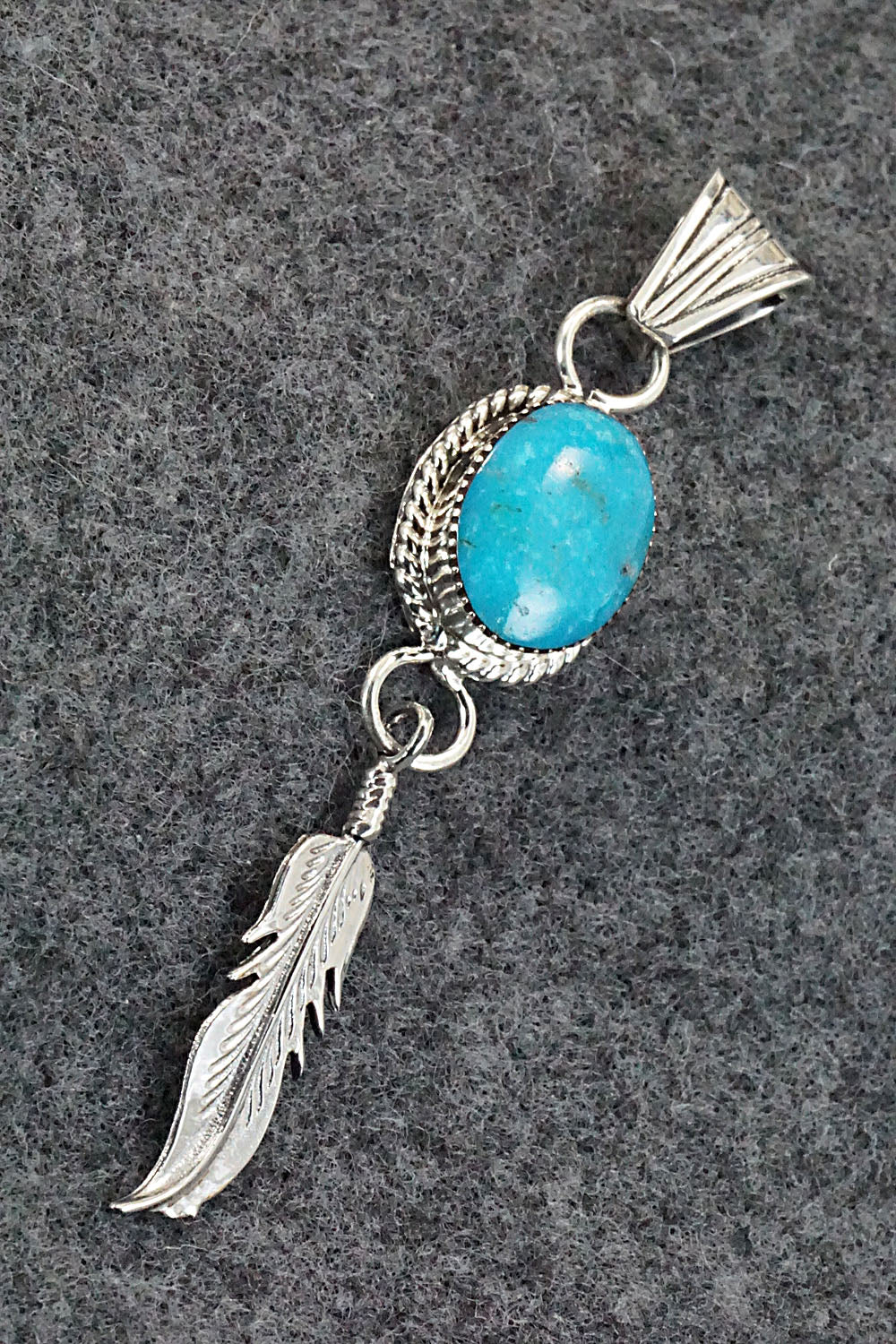 Turquoise & Sterling Silver Pendant - Gregg Yazzie