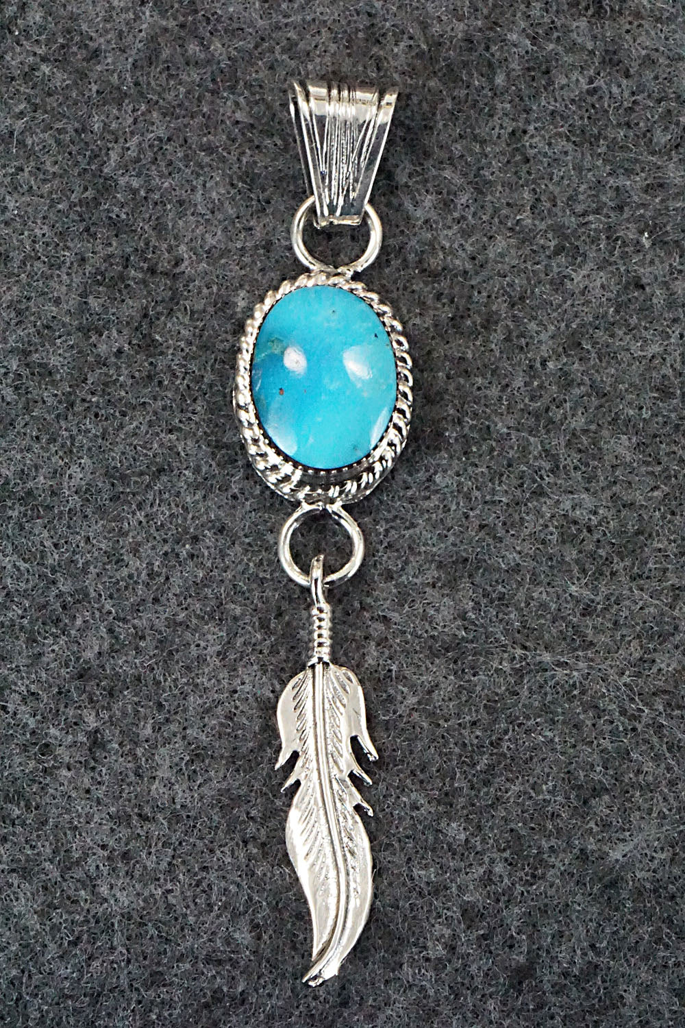 Turquoise & Sterling Silver Pendant - Gregg Yazzie