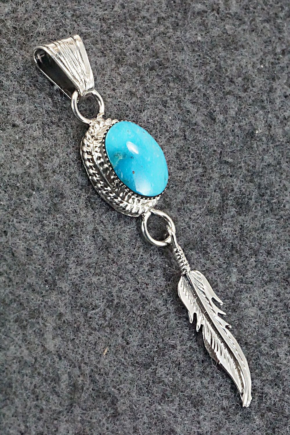 Turquoise & Sterling Silver Pendant - Gregg Yazzie