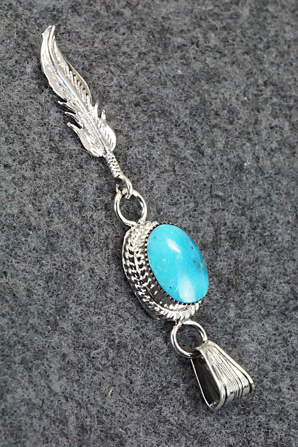 Turquoise & Sterling Silver Pendant - Gregg Yazzie
