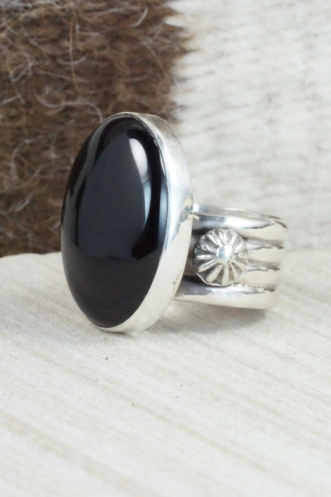 Onyx & Sterling Silver Ring - Ben Begay - Size 6.75