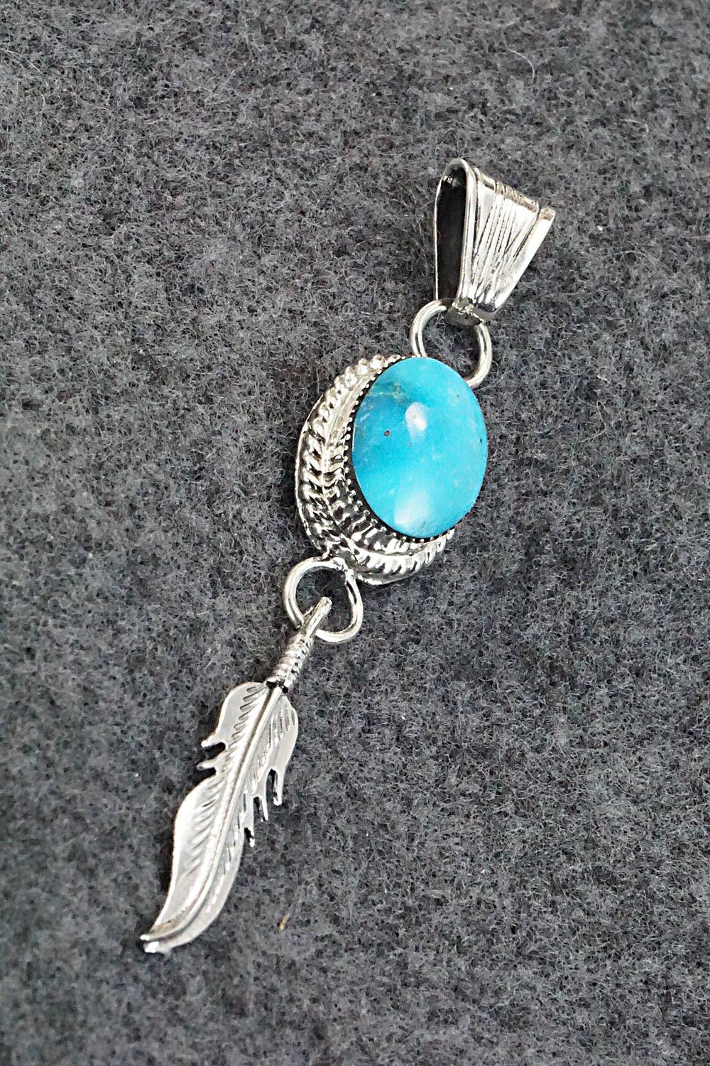 Turquoise & Sterling Silver Pendant - Gregg Yazzie