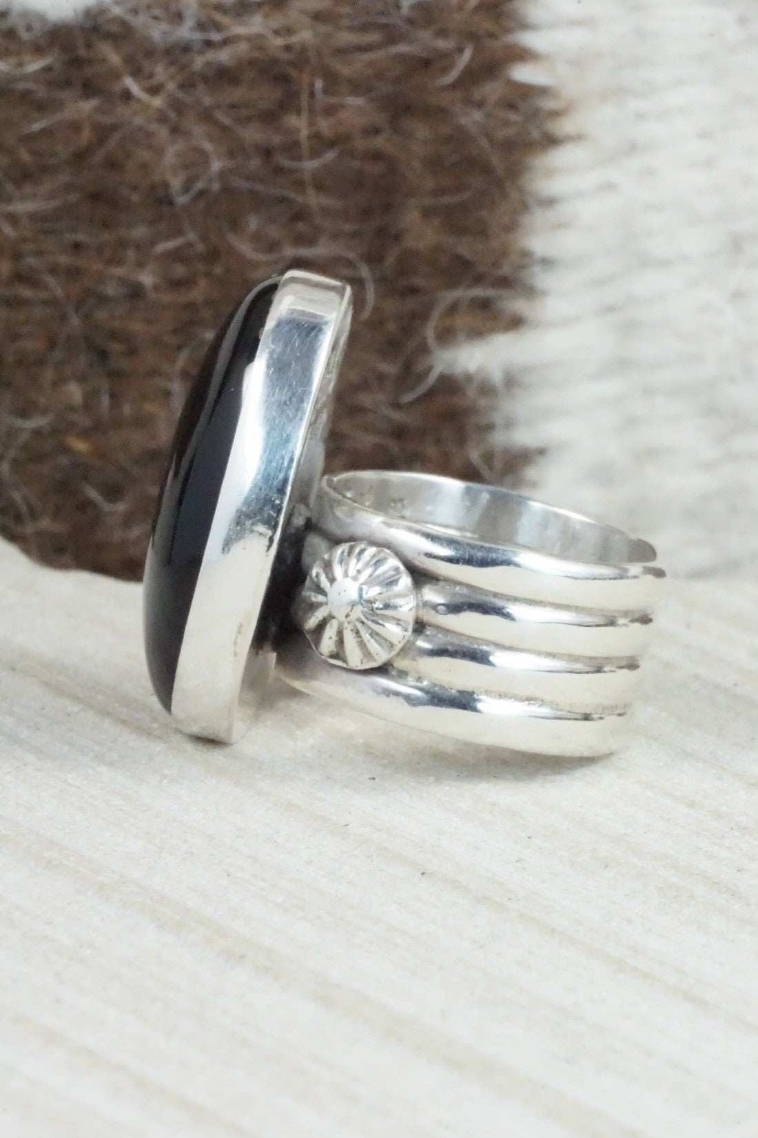 Onyx & Sterling Silver Ring - Ben Begay - Size 6.75