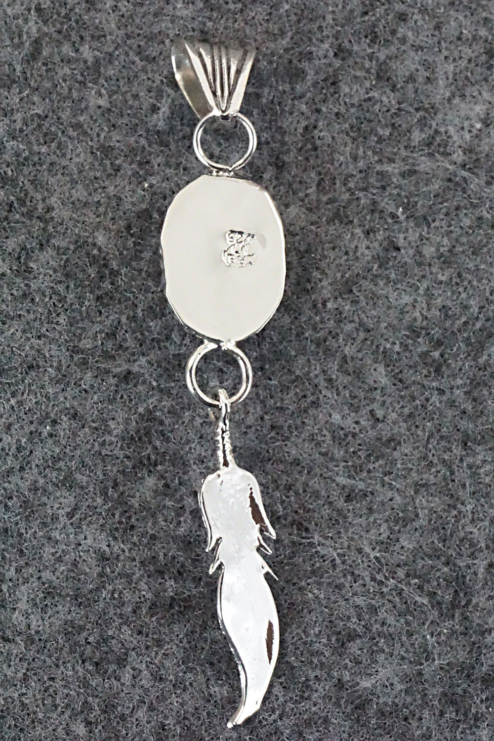 White Buffalo & Sterling Silver Pendant - Gregg Yazzie