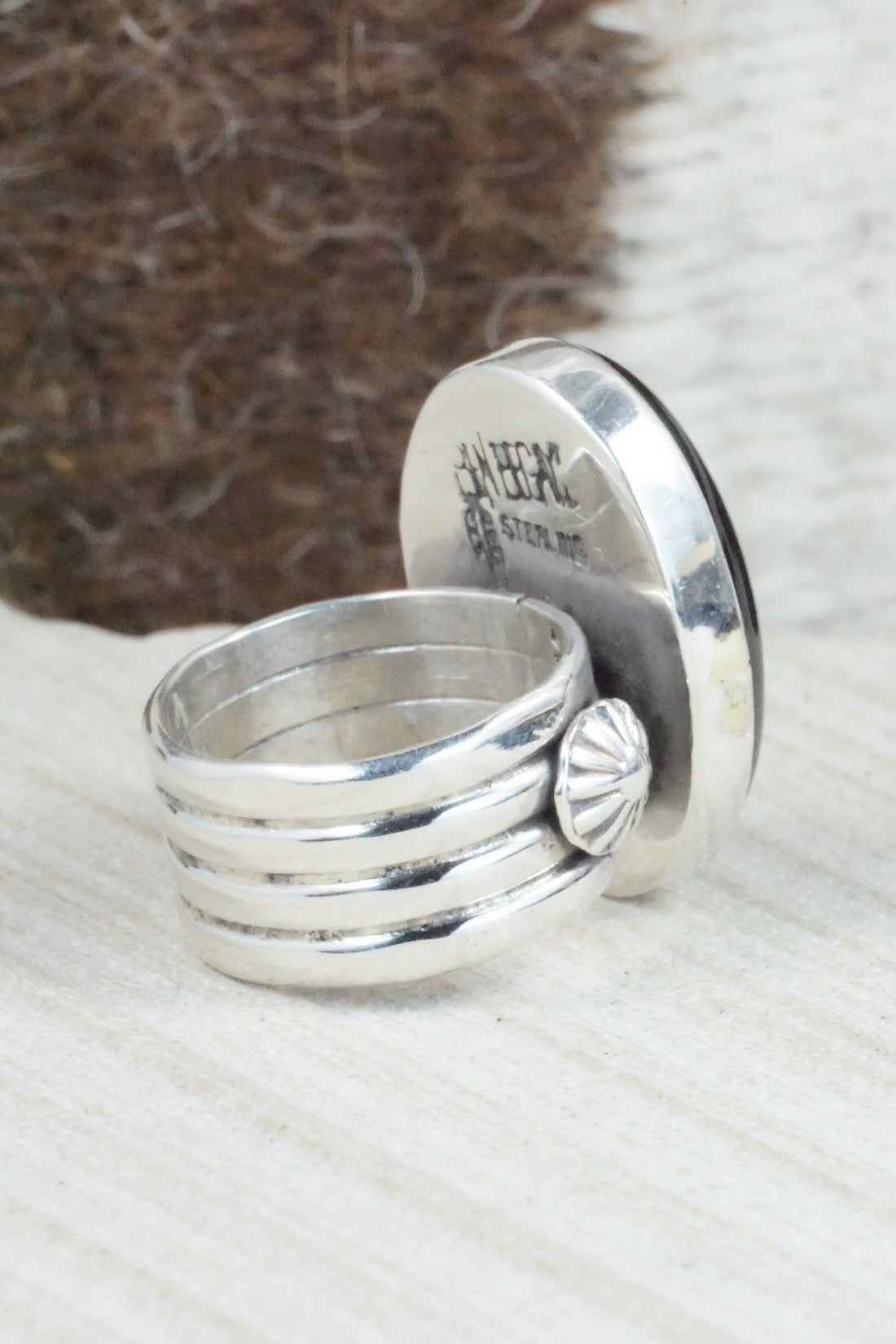 Onyx & Sterling Silver Ring - Ben Begay - Size 6.75