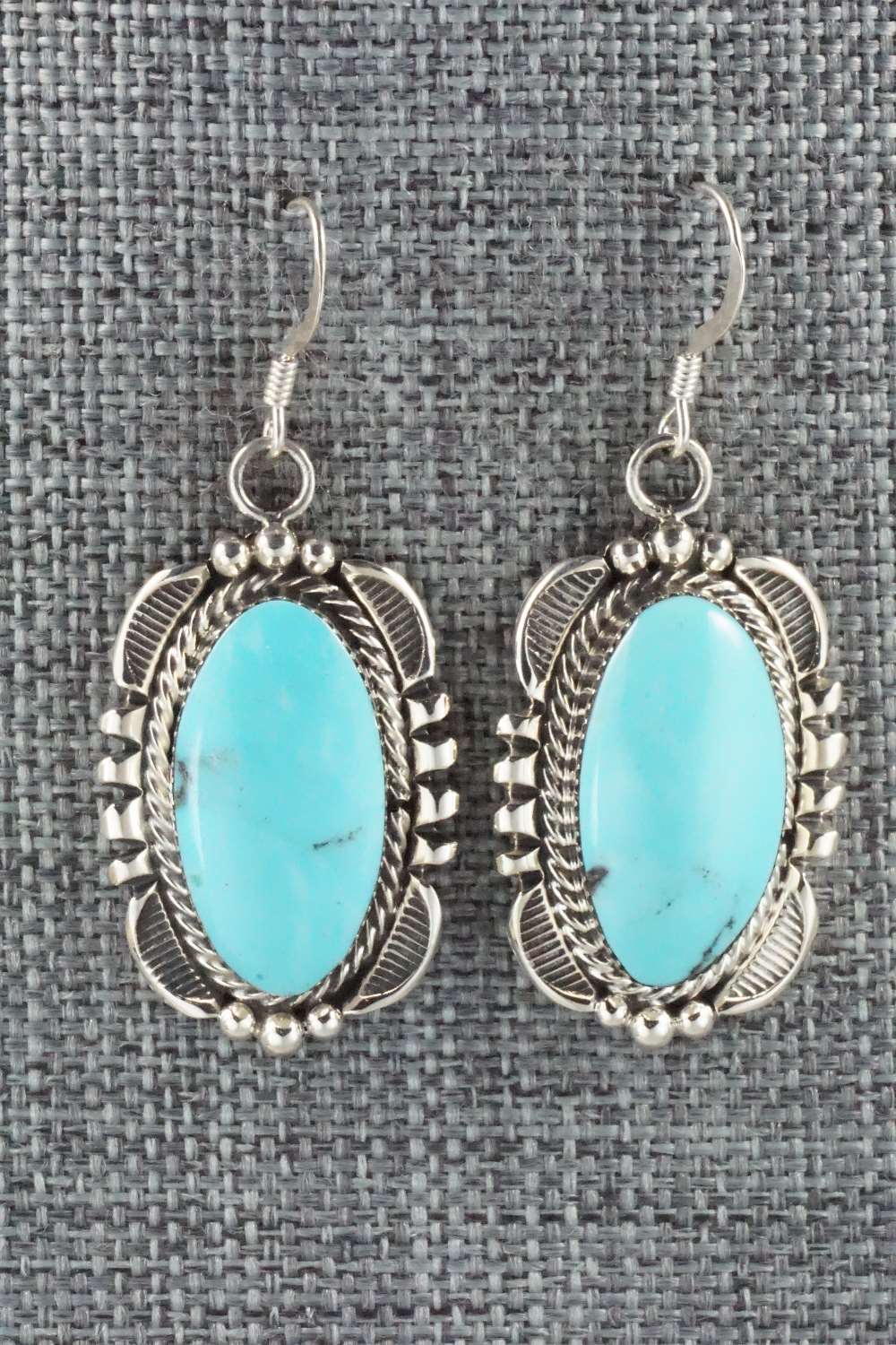 Turquoise and Sterling Silver Earrings - Navajo