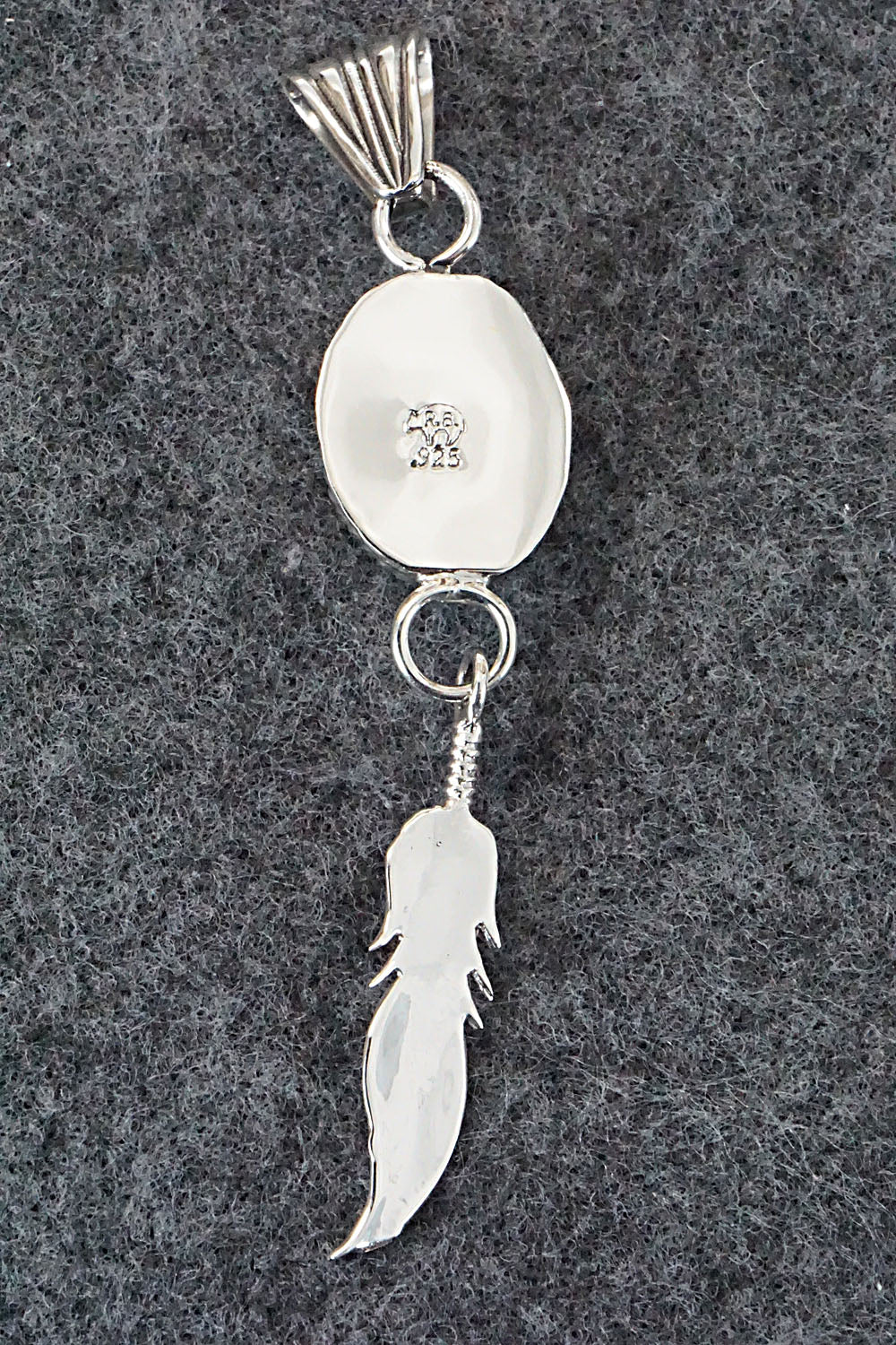 White Buffalo & Sterling Silver Pendant - Gregg Yazzie