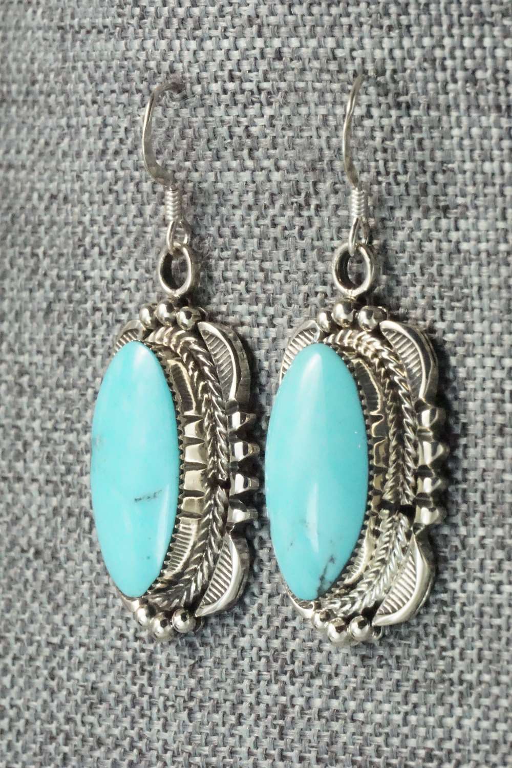 Turquoise and Sterling Silver Earrings - Navajo