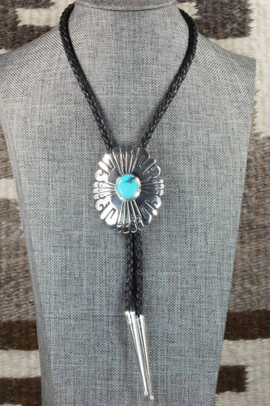 Turquoise & Sterling Silver Bolo Tie - Rosita Singer