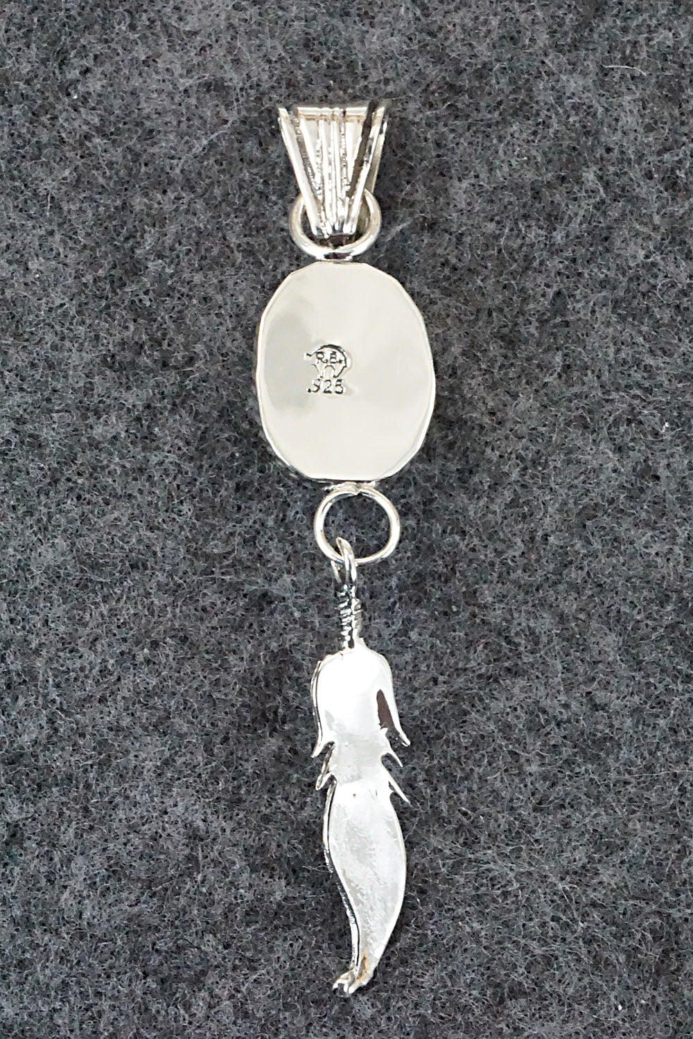 White Buffalo & Sterling Silver Pendant - Gregg Yazzie