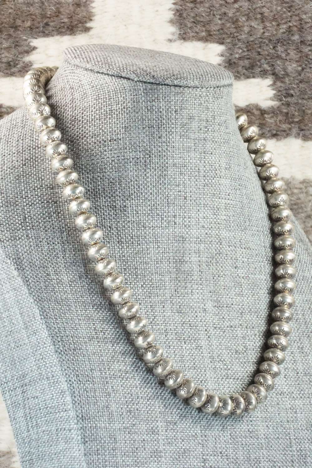 Sterling Silver Navajo Pearl Necklace - Navajo