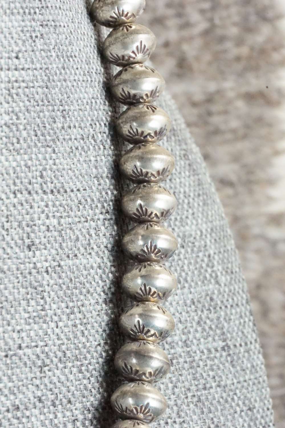Sterling Silver Navajo Pearl Necklace - Navajo